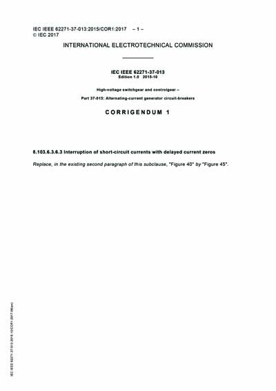 IEC/IEEE 62271-37-013 Ed. 1.0 en cor.1:2017 - Corrigendum 1 - High ...